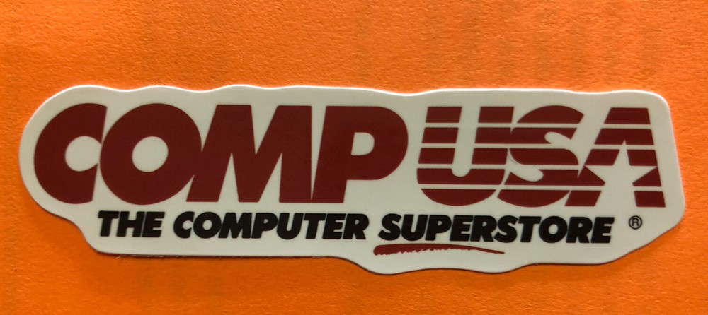 Comp USA sticker /decal. *Matte* Finish Waterproof Self Adhesive. 3”x1”