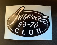 Impala Club 69-70 Decal – 2 for $15 (Black)