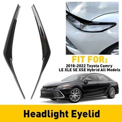 1/2Headlight Eyelid Trim Cover Eyebrows For Toyota Camry SE XSE XLE 2018-20 N