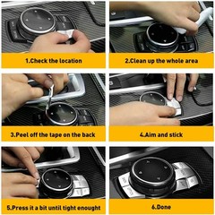 1/2set 7 Multi-Media Cover Button Decor Trim For BMW 3 4 5 6 X5 X6 Series iDRIVE