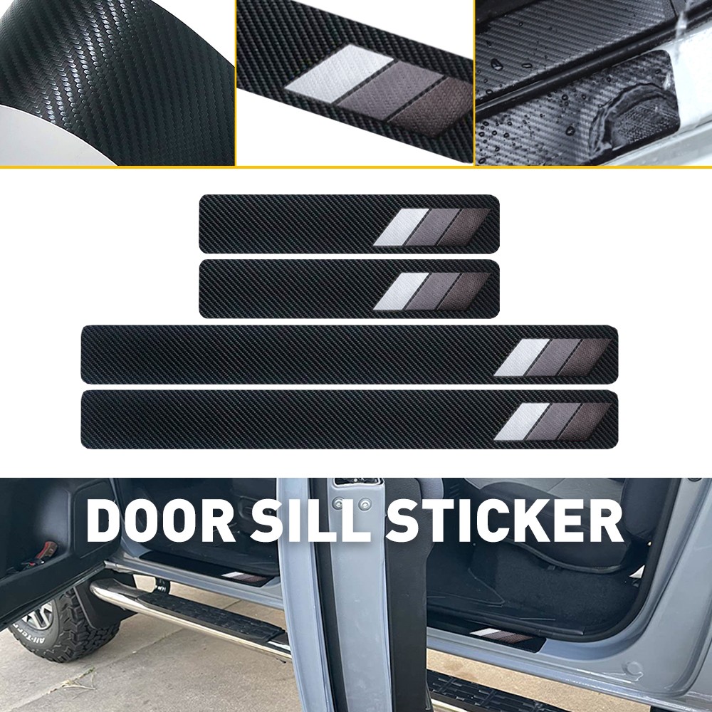 4pcs Car Door Sill Plate Protector Scuff Anti Scratch Cover For Toyota Tacoma D