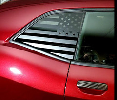2008-2023 Dodge Challenger American Flag rear Window Decal Sticker both side