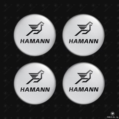 Hamann Wheel Center Cap Decals 4pcs 3D Domed Resin Sticker Emblems