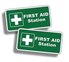 First Aid Station Sticker 1st Rescue Safe Safety Decal Fire GREEN Health 911