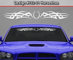 102-01 HORSESHOE Windshield Decal Window Sticker Vinyl Graphic Design Trailer