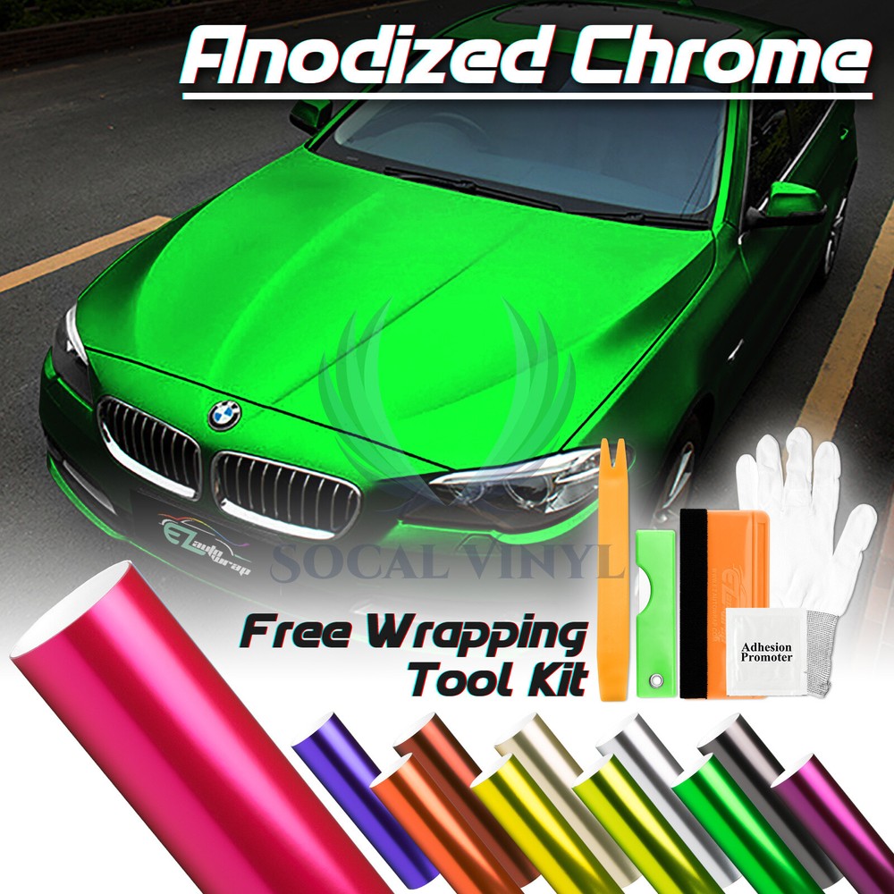 Anodized Chrome Metallic Matte Car Vinyl Wrap Sticker Decal Bubble Free Sheet