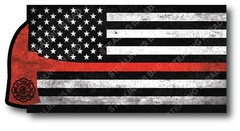 Thin Red Line Firefighter Axe Flag Decal Sticker Fire Department for Car Truck