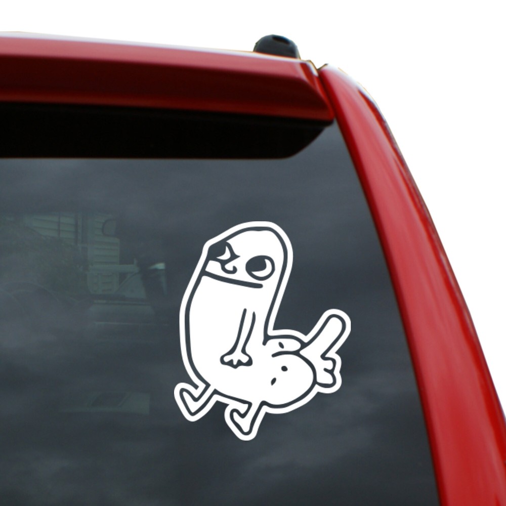 Dickbutt Vinyl Decal | Color: White | 5″ x 4″
