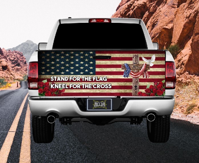 Jesus Christ United We Stand Truck Tailgate Wrap Vinyl Graphic Decal Sticker 530
