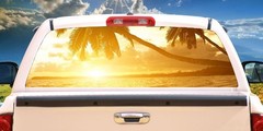 Tropical Sunset Wrap Rear Window Graphics Decal Sticker 66” x 22”