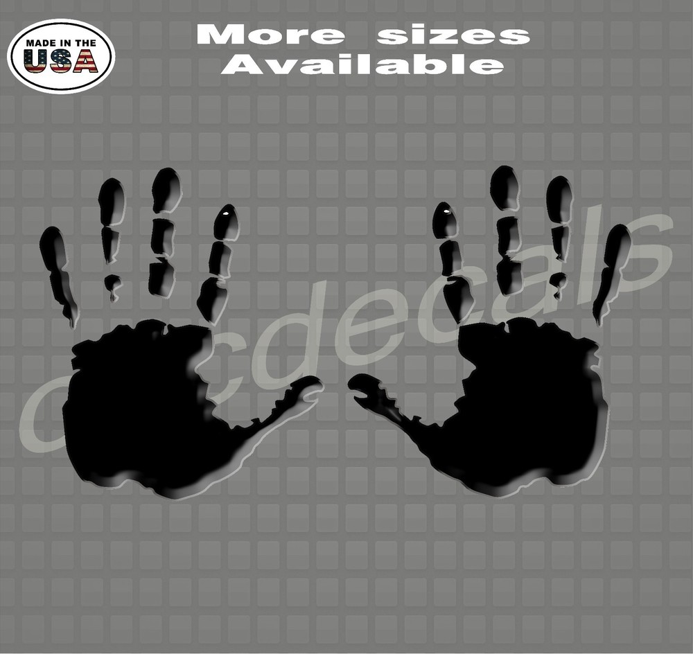 2 3D Hands Printed Decal Sticker Hand Wave Stickers