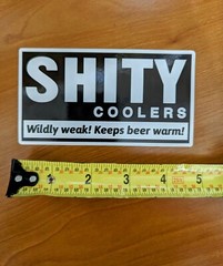 Yeti Shity funny cooler bumper sticker toolbox car window shop river cabin