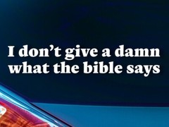 Anti-Religion Decal, I don’t care what the bible says Car Decal, Political Decal