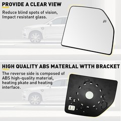 1/2Set Towing Mirror Glass Heated Upper Passenger Right RH For Ford F150 Pickup
