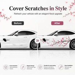 Elegant 2PCS Cherry Blossom Side Decals for Cars – 70.8 x 23 in Quality Vinyl
