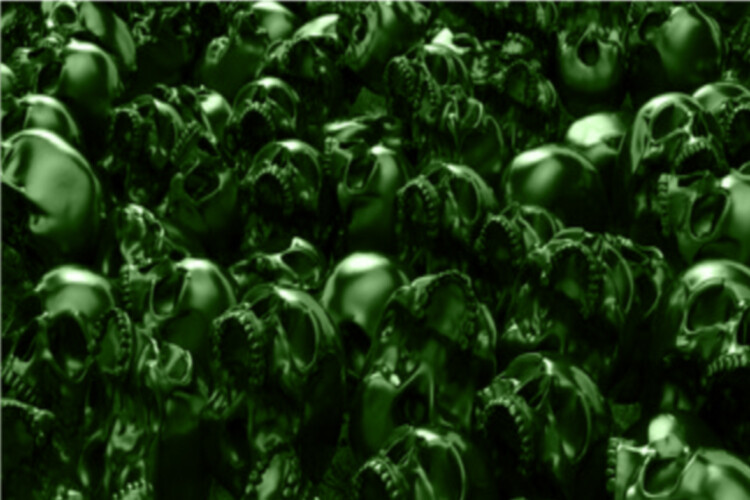 3D Skulls Pile Green 24×36 Graphic Decal Vinyl Bike Scooter Motorcycle Car Wrap