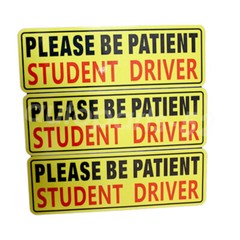 3 Pcs Car Bumper Sticker Decal Student Driver Signs Please Be Patient Magnet Car