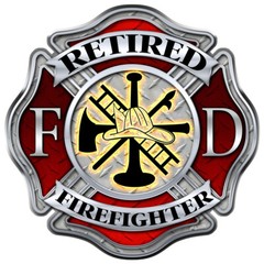 REFLECTIVE Retired Firefighter Diamond Plate Maltese Cross Sticker FS2029-REF