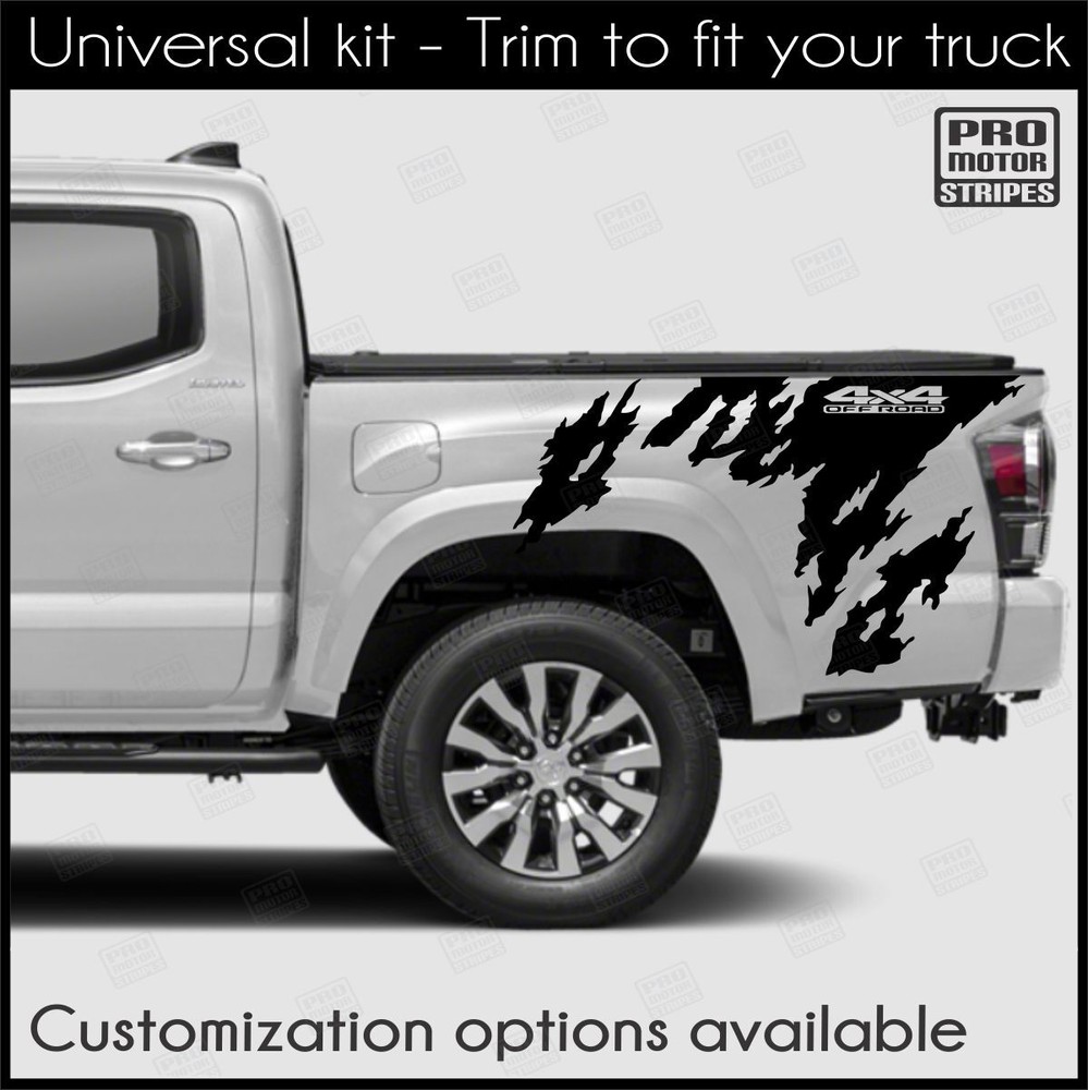 Universal Splash Side Bed Accent Decals For Truck or SUV Stripes (Choose Color)
