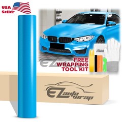 Premium Matte Metallic Satin Pearl Azure Blue Vinyl Car Wrap Sticker Decal Film