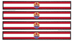 4Pcs Racing Stripes French Polynesia Flag Tahiti Sticker Decals 6″ Each