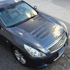 Hood Blackout Vinyl Decal Racing Stripes US Flag For Infiniti G Series 2007-13