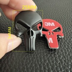 2X Car Metal 3D Skull Emblem Rear Trunk Badge Decal Sticker Motorcycle Fuel Tank