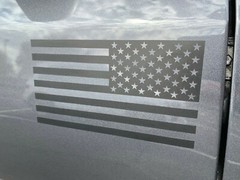 Pair Matte Black American Flag Vinyl Stickers, Thin Red Line, Fire Fighter