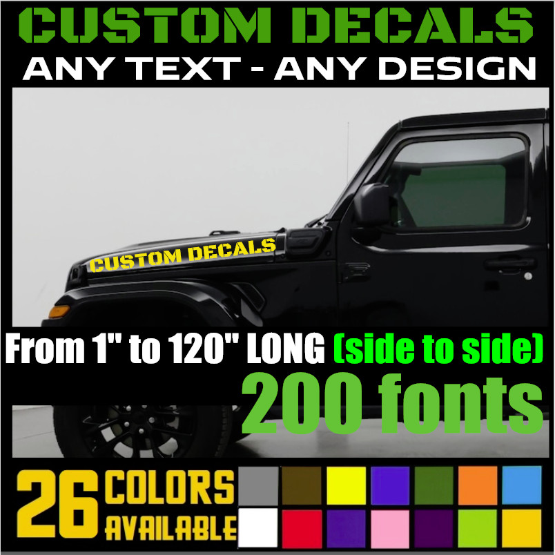 Custom Decal Banner Sticker for Cars, Trucks, Bikes, SUV, Bikes – ANY TEXT DECAL