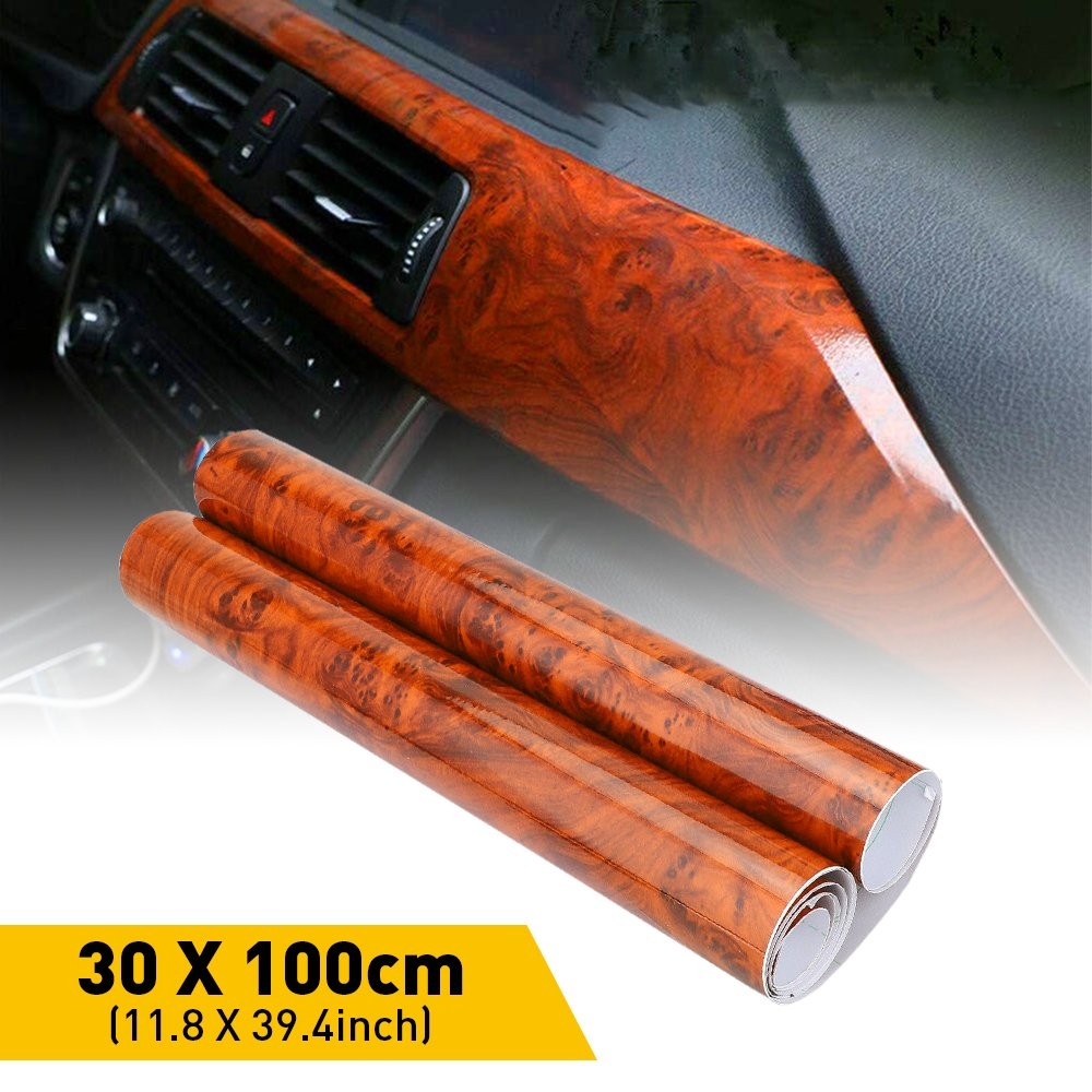 Grain Decal Glossy Wood Car Vinyl Wrap Film Sticker Sheet Sparkle 11.8″*39.4″ US