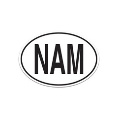 NAM Namibia Country Code Euro Oval Sticker Decal