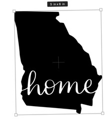 *Georgia State HOME 5”x6″ White Auto Decal Cute Sticker
