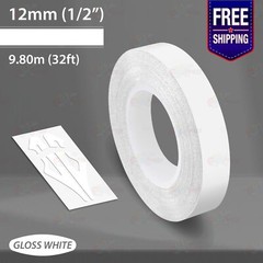 GLOSS WHITE 1/2″ PIN STRIPE Car Model Motorcycle Decal TAPE Vinyl Sticker 12mm