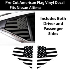 Fits Nissan Altima 2019 – 2023 Quarter Window American Flag Vinyl Decal Sticker