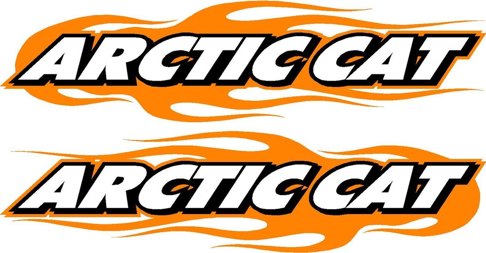 Arctic cat snowmobile flame 2 sticker decal set orange 2.5″ x 10″ each