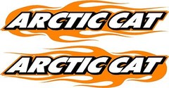 Arctic cat snowmobile flame 2 sticker decal set orange 5.5″ x 22″ each