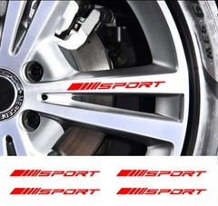4pc Pack Wheels Rims Sport Racing Decal Stripes Stickers Emblem for Race Car SUV