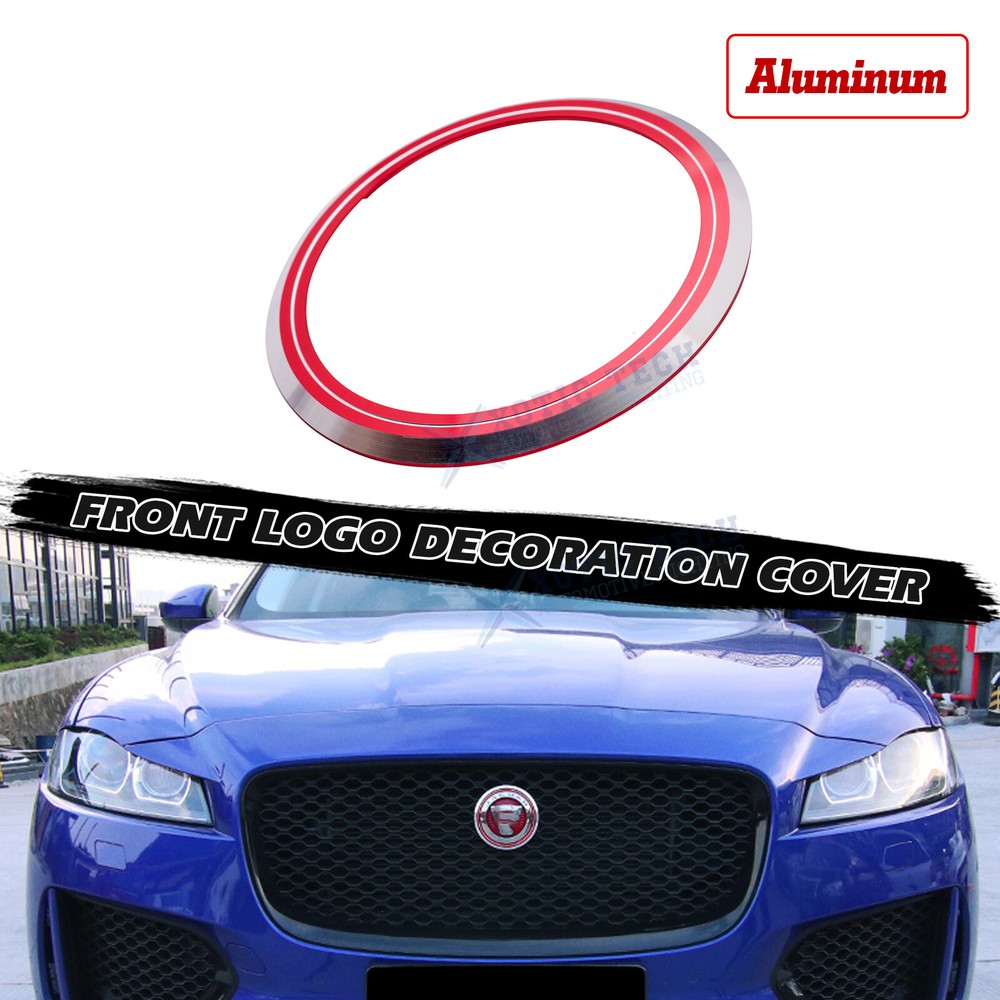 Front Bumper Grille Emblem Badge Logo Ring Cover Trim For Jaguar XJ XJR 2016-up