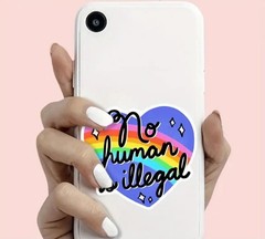 No Human Is Illegal Rainbow Heart Car Sticker Decal Free Shipping