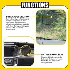 Car Dash Cover Dashmat Dashboard Mat Carpet Black For 2021-24 25 Ford F150 1-5X