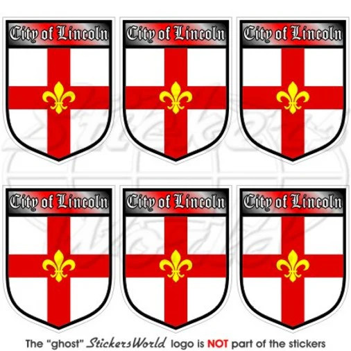 City of LINCOLN Shield Lincolnshire County England 40mm(1.6″) Stickers Decals x6