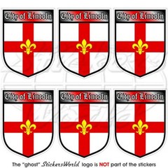 City of LINCOLN Shield Lincolnshire County England 40mm(1.6″) Stickers Decals x6
