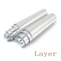 Silver Chrome Mirror Vinyl Wrap Film Roll Sheet Air Bubble 12 X 60 In
