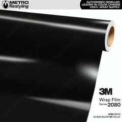 3M 2080 Gloss Black Metallic Vinyl Vehicle Car Wrap Decal Film Sheet Roll | G212