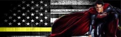 Thin Yellow Line Superhero Rear Window Perf Graphic Decal Tint Coal Truck SUV