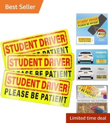 3-Pack Student Driver Magnetic Stickers – Weatherproof & Reflective Safety Signs