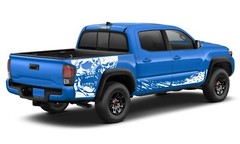 Lower splash & bed skull graphics stickers decal compatible with Toyota Tacoma
