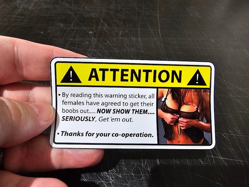 Funny Boobs Warning Sticker ATV 4×4 UTV SxS JDM Car Vehicle Window Bumper Decal