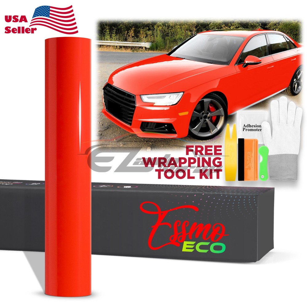 2FTx5FT PPF Racing Red Gloss Color Vinyl Paint Protection Film Scratch Car Wrap
