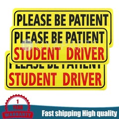 3Pcs Please Be Patient Car Bumper Stickers Decal Student Driver Magnet Car Signs